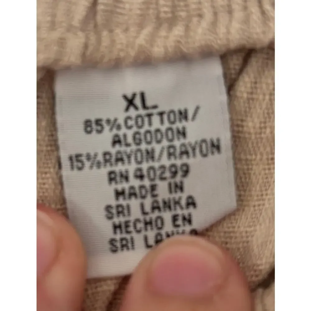 SunBay Cottons Vintage NEW OLD STOCK Size XL Beige Pull-On Cropped Pants